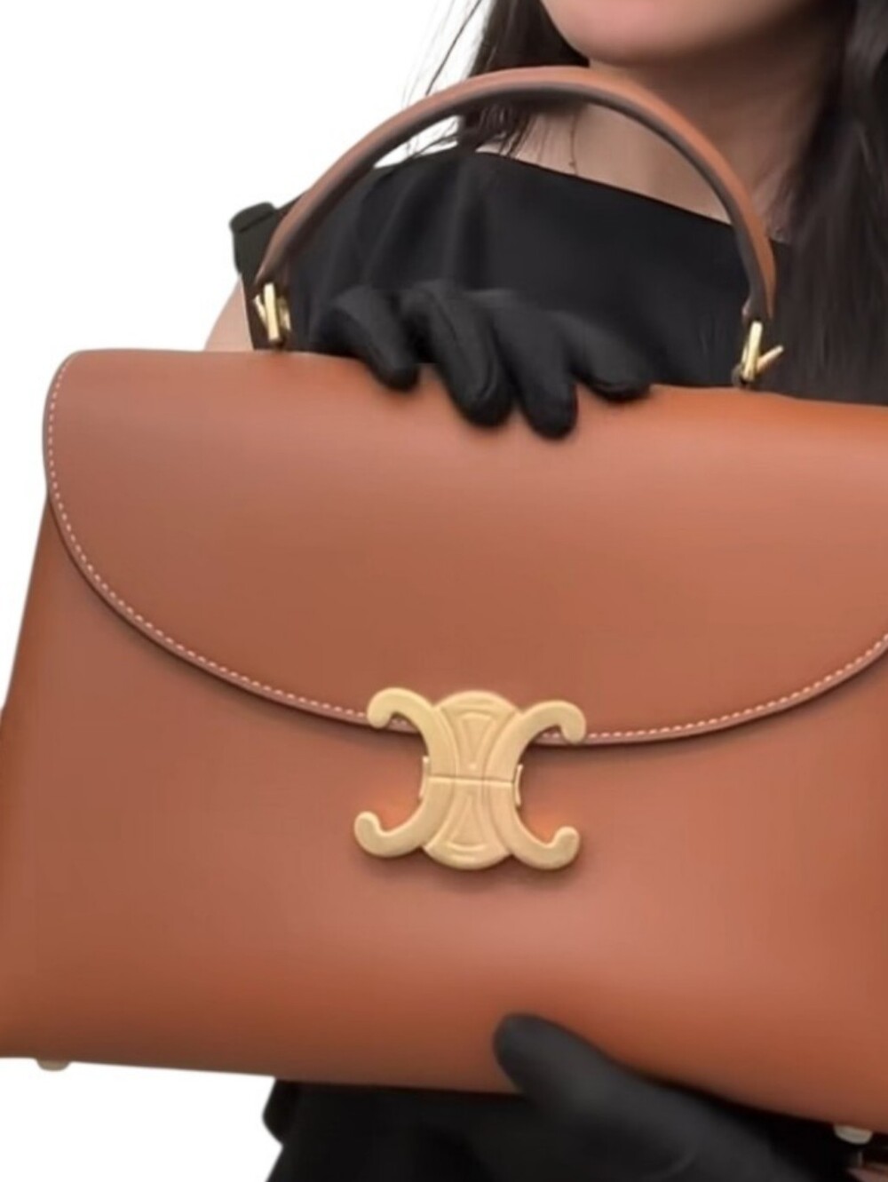 New Celine Supple Calfskin Medium Nino Bronze Authenticated BROWN Tan MSRP $3950 - Picture 4 of 16